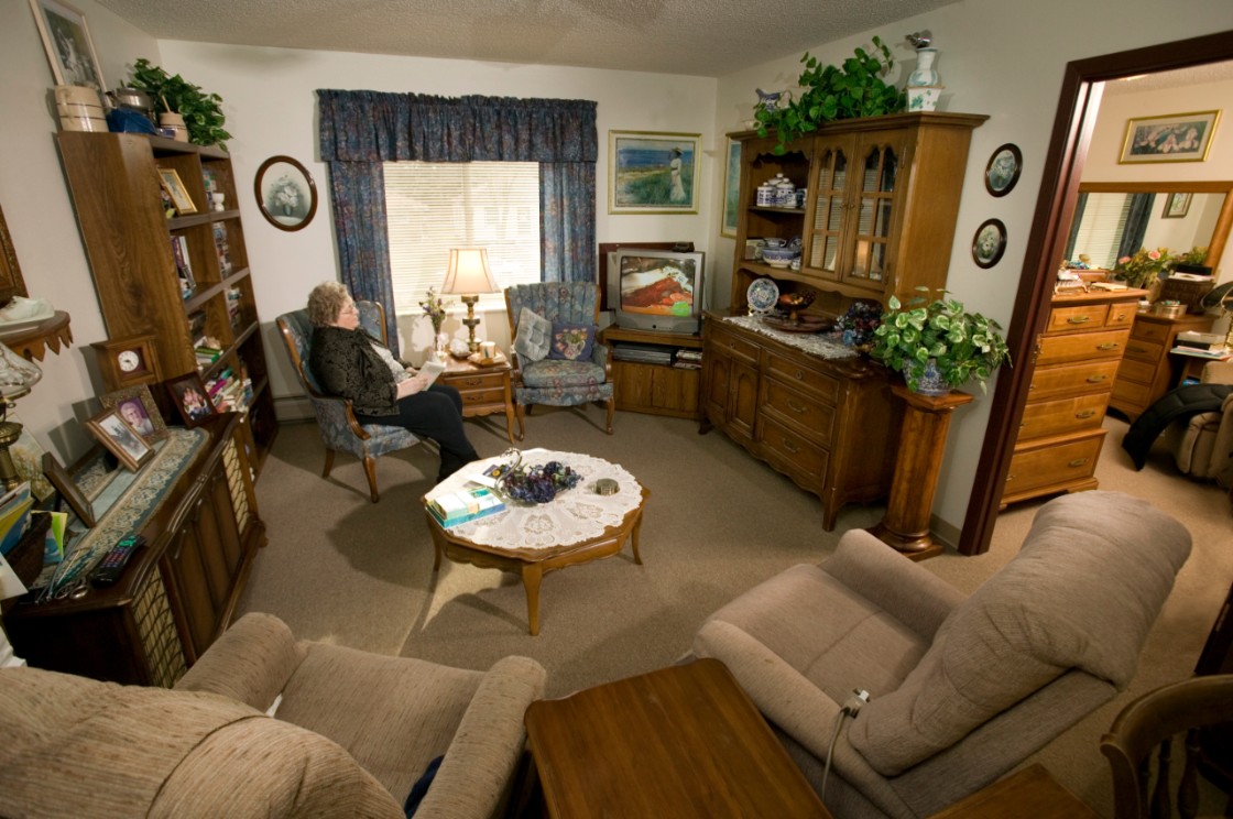 Living area of an apartment unit in Appletree Court