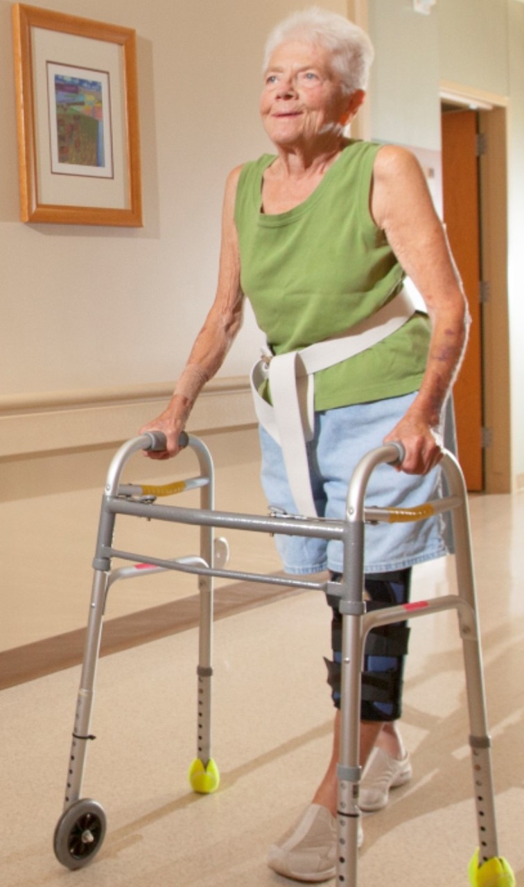 A patient walks through the facility